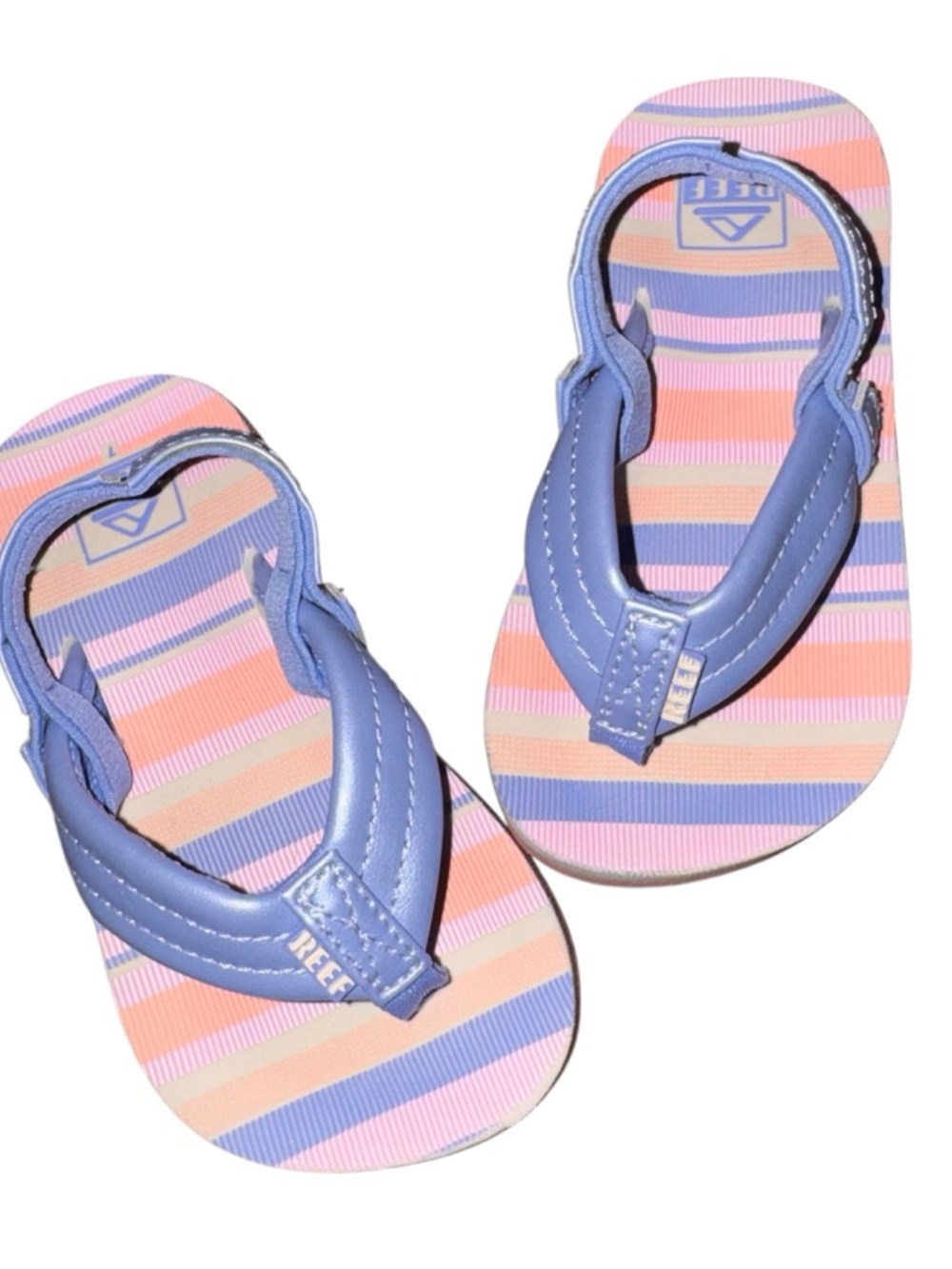 Reef Kids Lavender & Pink Striped Toddler Flip Flops